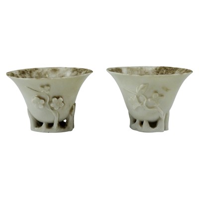 Lot 880 - A pair of Chinese blanc de chine porcelain...