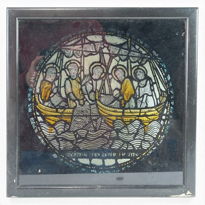Lot 1418 - A near contemporary stained glass panel...