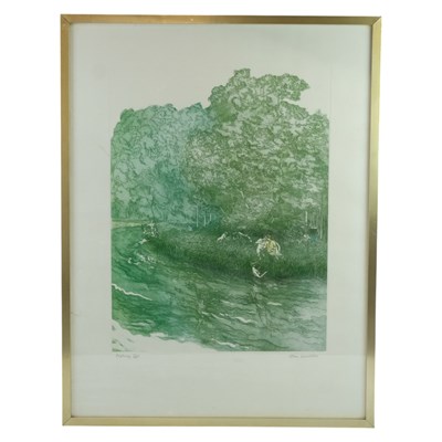 Lot 1398 - Alex Lumsden (b.1937), "Fishing", etching...