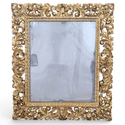 Lot 1435 - A fine antique giltwood acanthus scroll framed...