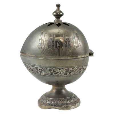 Lot 894 - A Middle Eastern electroplated incense burner...