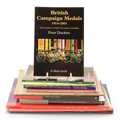 Lot 259 - A group of books on military medals, medal...