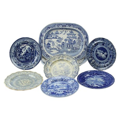 Lot 907B - A quantity of 19th Century blue-and-white...