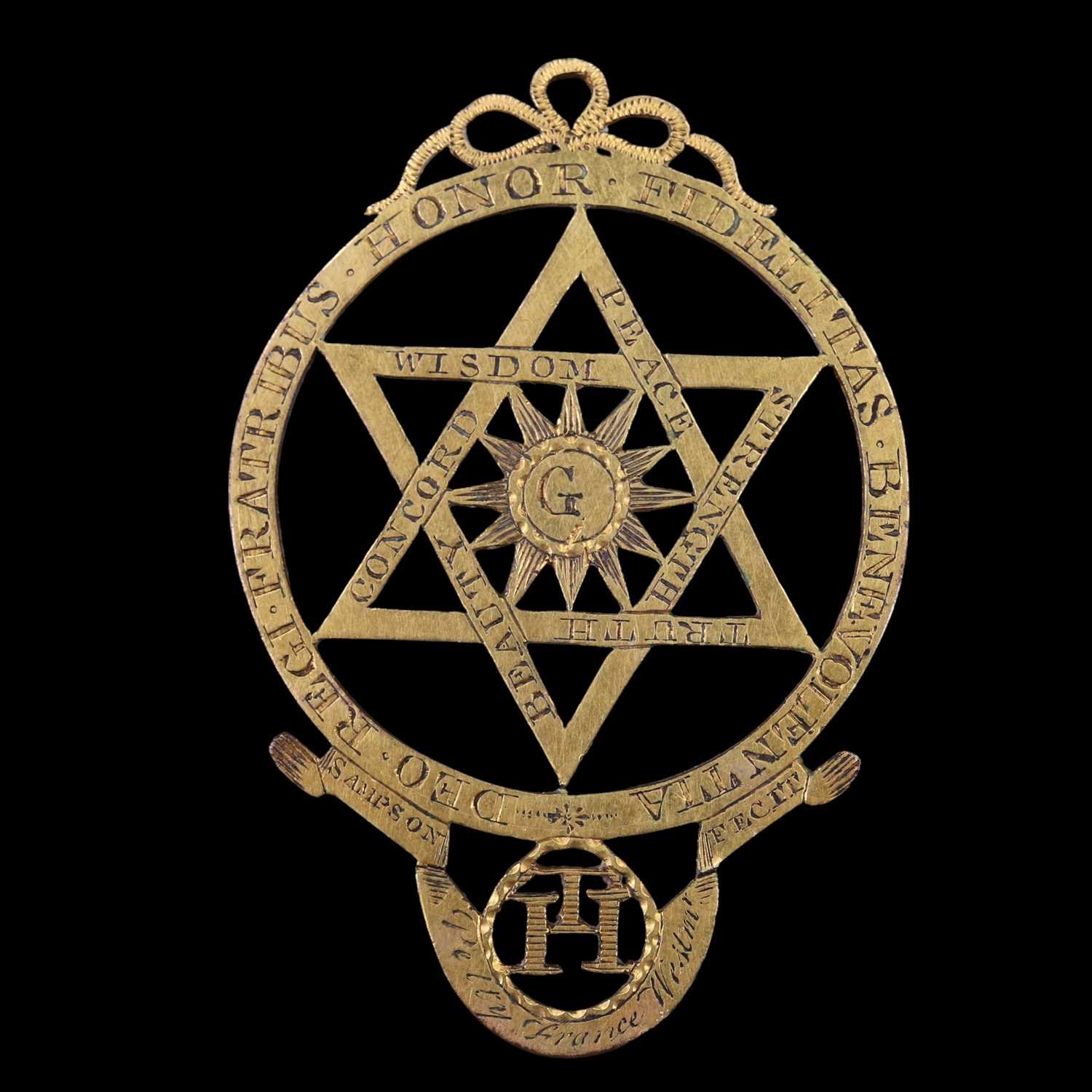 Lot 913 - A George III gilt metal Masonic Royal Arch...