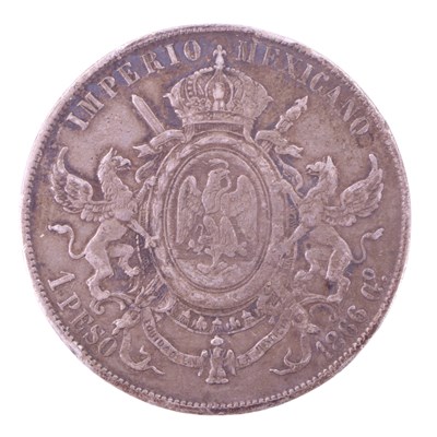 Lot 414 - An 1866 Mexico Empire of Maximilian 1 peso...