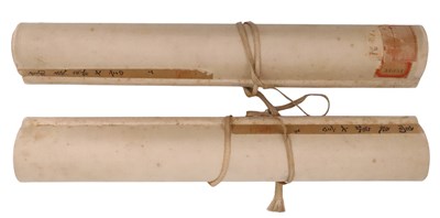 Lot 1575 - "Seven Words", a pair of hanging scrolls each...