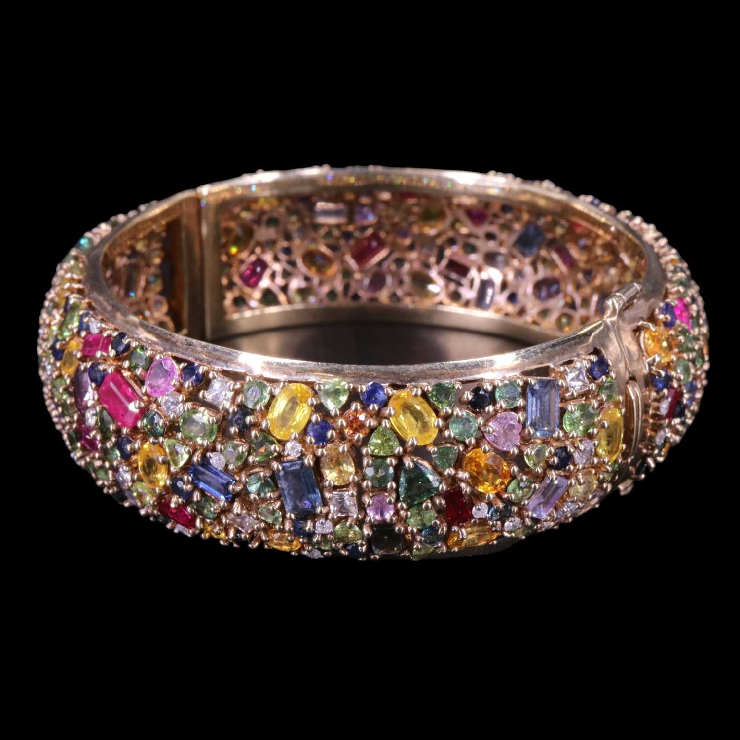 Lot 970 - An impressive tutti frutti multi-gem-set 9 ct...