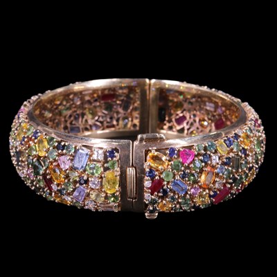 Lot 970 - An impressive tutti frutti multi-gem-set 9 ct...