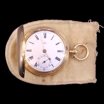 Lot 1332 - A Victorian 18 ct gold hunter pocket watch,...