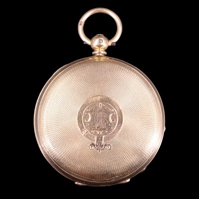 Lot 1332 - A Victorian 18 ct gold hunter pocket watch,...