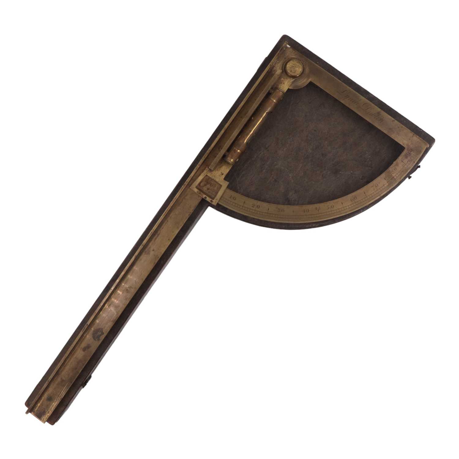 Lot 778 - A Georgian brass clinometer by James Lynch of...