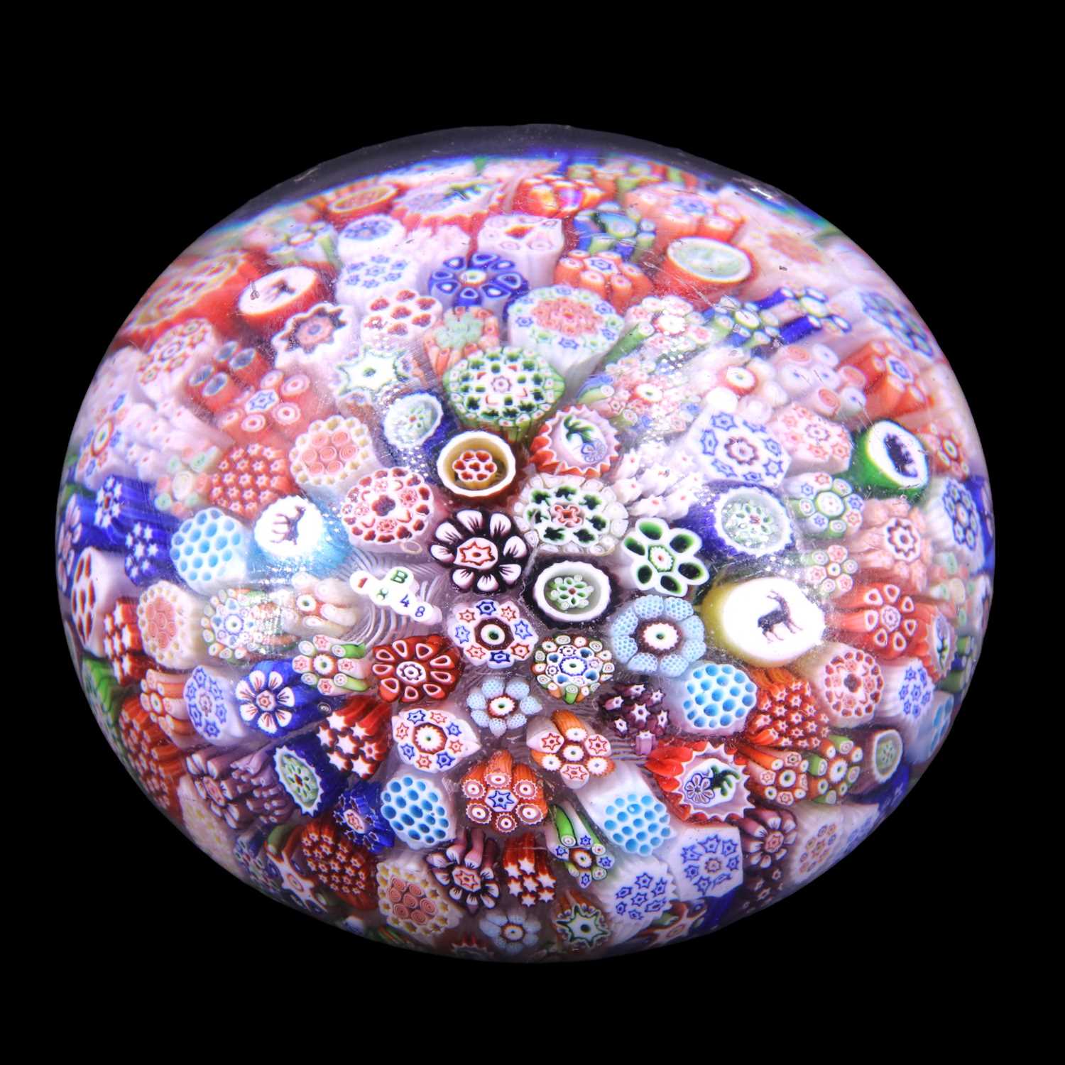 Lot 1378 - A Baccarat close-packed millefiori cane glass...