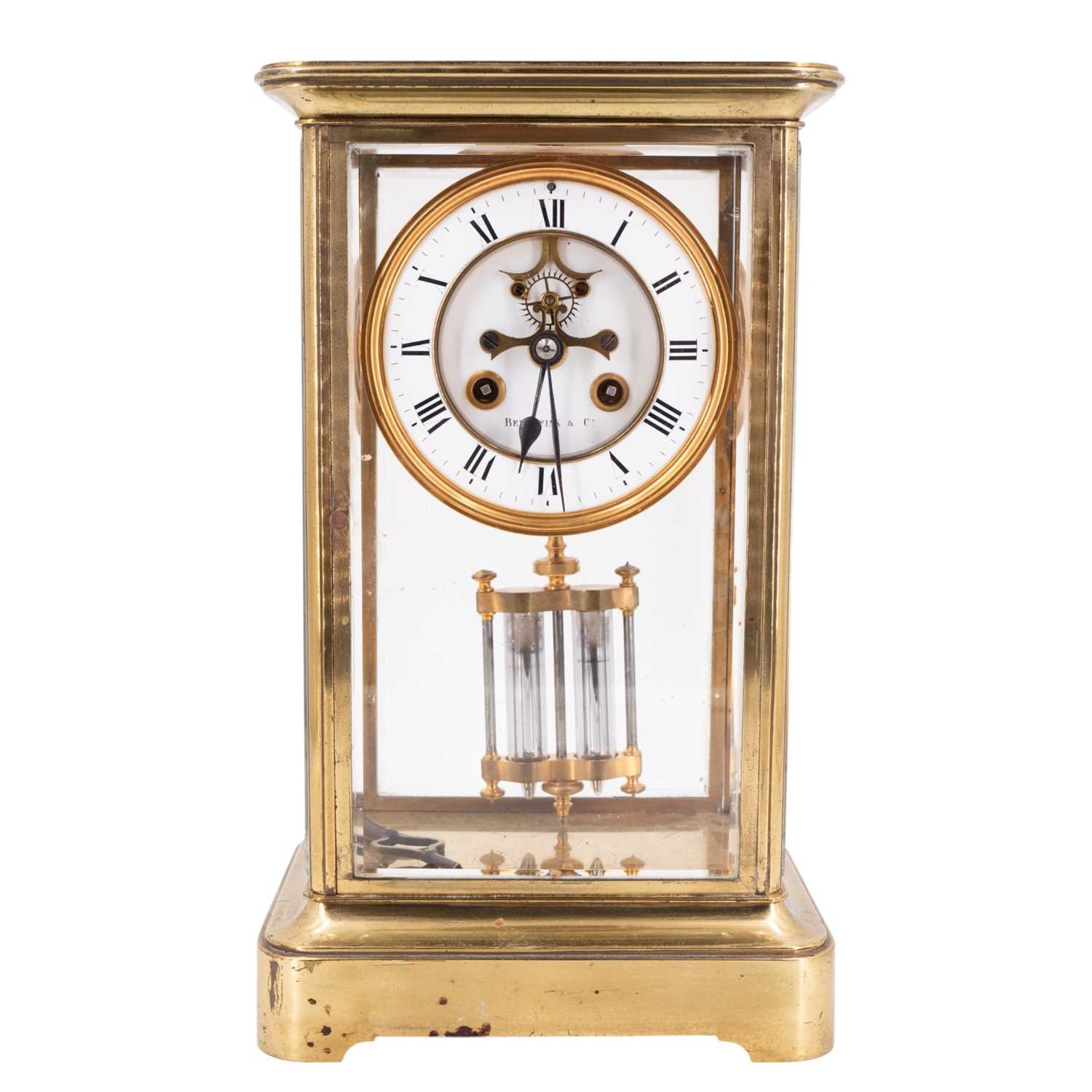 Lot 1420 - A late 19th Century four-glass mantel clock by...