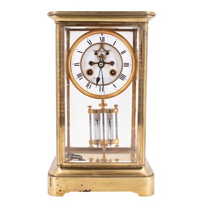Lot 1420 - A late 19th Century four-glass mantel clock by...