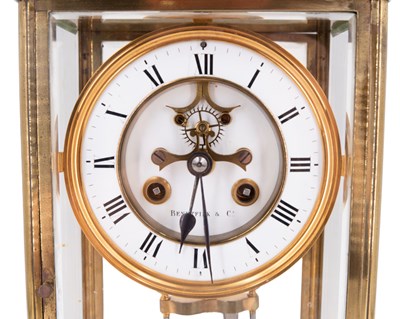 Lot 1420 - A late 19th Century four-glass mantel clock by...