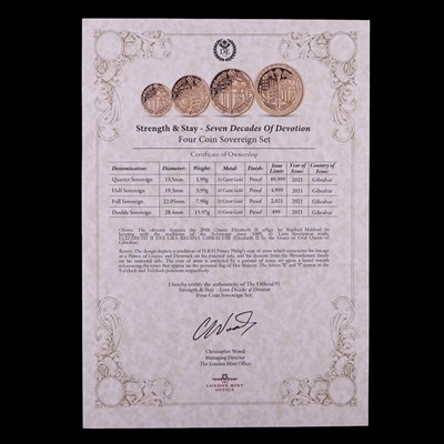 Lot 941 - A four coin "Strength & Stay - Seven Decades...