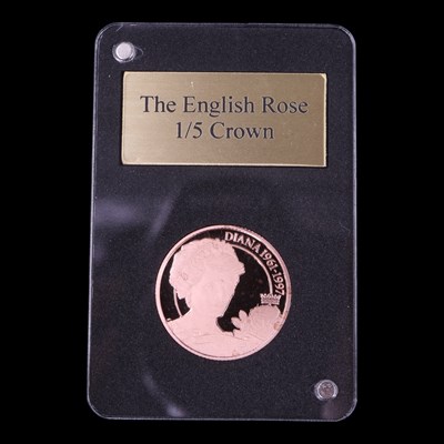 Lot 942 - A "Diana 60 The English Rose", four gold coins...