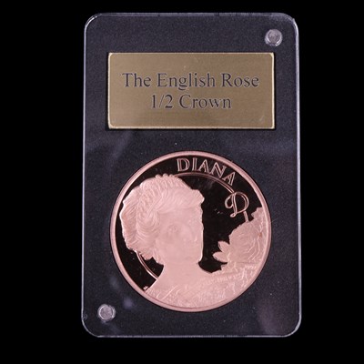 Lot 942 - A "Diana 60 The English Rose", four gold coins...